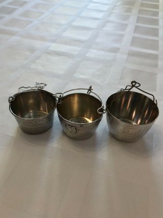 3 Antique French Silver Sterling Tea Strainers