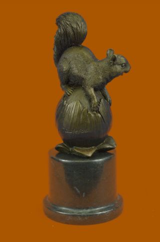 Rare Vintage Metal 100 Real Bronze Iron 9 " Figural Squirrel Lawn Garden Decor