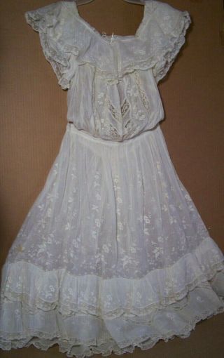Antique Embroidered Summer Lady 