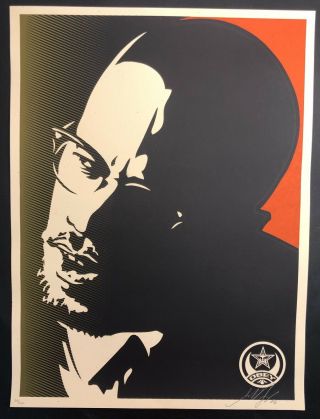 Shepard Fairey Malcom X (green) Signed/numbered 2006 Rare