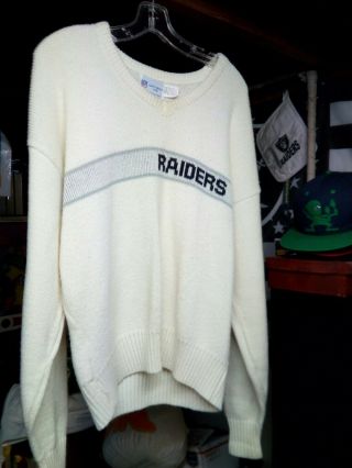 Vtg Oakland Los Angeles Raiders Cliff Engle Pro Line Coaches Sweater Medium Nwot