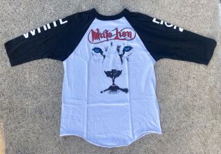 Vintage 80’s White Lion Rock Band Tour T Shirt Size Medium 1987 Pride Tour Usa