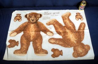 Antique 1913 Saalfield Linen Cloth Uncut Sheet Stuffed Toy Teddy Bear Cut Outs