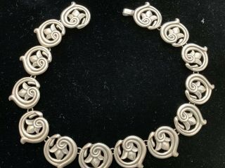 Vintage Taxco Mexico Sterling Flower Link Necklace