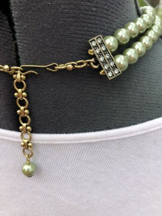 Heidi Daus Vintage,  2 strand green necklace 5