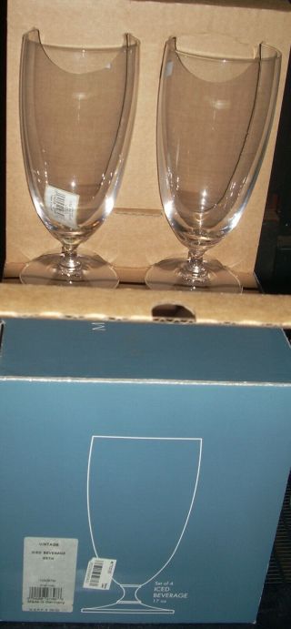 Marquis By Waterford Four Crystal Iced Tea Goblet Set Vintage Pattern N.  I.  B 17oz