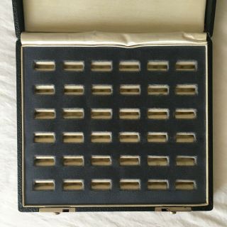 Antique Vintage Gray Velvet Ring Box Tray Display Jewelry Presentation 36 Rings
