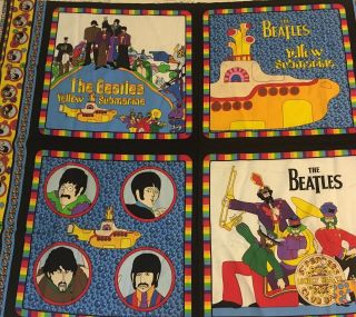 Vintage Beatles Fabric Yellow Submarine Panel - Oop Rare Cond