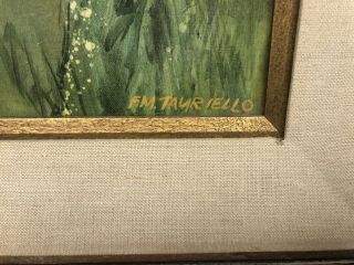Vintage Mid Century Framed Nude Flower Child On Canvas by Frank M.  Tauriello EUC 5