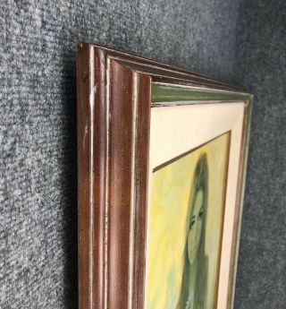 Vintage Mid Century Framed Nude Flower Child On Canvas by Frank M.  Tauriello EUC 9