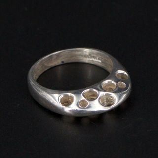Vtg Sterling Silver Denmark Henning Ulrichsen Modern Dotted Ring Size 7 - 5.  5g