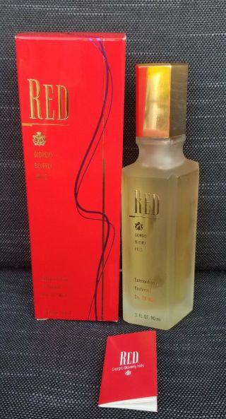 Red Giorgio Beverly Hills Extraordinary Perfumed Dry Oil Mist 3 Oz Vintage 1989