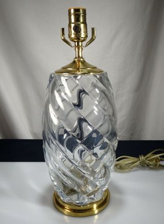 Vintage Mid Century Modern Baccarat French Crystal Swirl Lamp - 54629