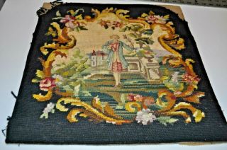 Vintage Crewel / Needle Point Completed - 15x15 Victorian / Colonial ??