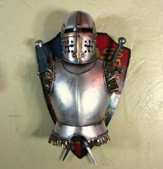 Medieval Knight Armor Vintage Hand Made Metal Art Bar Wall Decor B