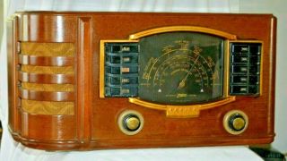 1941 Vintage Zenith Model 7s633 Table Radio With Black Dial In Order