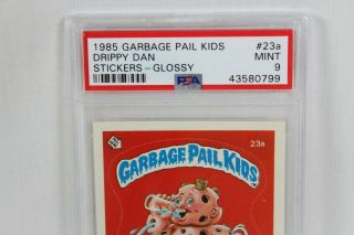 Vintage 1985 Series 1 Glossy Garbage Pail Kids Card PSA Graded 9 Drippy Dan 23a 2