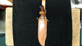 Vintage Western W49 Bowie Knife Made In Usa With Sheath 1960 