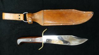 Vintage Western W49 Bowie Knife Made In USA with Sheath 1960 ' s 2