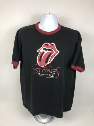 Rare Vtg 2002 The Rolling Stones “satisfaction” Tour S/s T - Shirt Size Xl