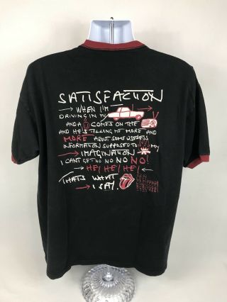 Rare VTG 2002 The Rolling Stones “Satisfaction” Tour S/S T - Shirt Size XL 3