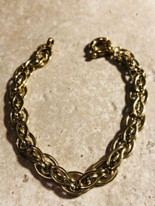 Vintage Estate Designer Marked 10k Solid Yellow Gold Italy Chain Bracelet 7 1/4 "