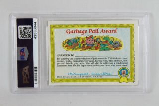 Vintage 1985 Series 1 Glossy Garbage Pail Kids Card PSA Graded 9 Kim Kong 34a 3