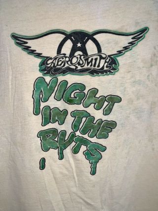 Vintage AEROSMITH 1979 NIGHT IN THE RUTS concert tour t - shirt MEDIUM M RARE ROCK 3