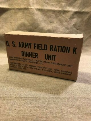 Wwii Us Army Marine Corps K - Ration Early War Dinner Box