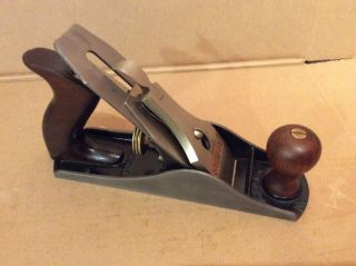 Vintage Stanley Bailey Smooth Plane No 4 With Millers Falls Blade.