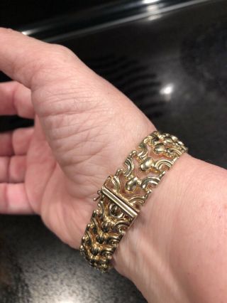 14k Vintage Gold Milor Italy Stampato Bracelet 14.  5 grams 9