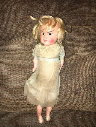 Very Rare German? Antique 12” Paper Mache Head Doll