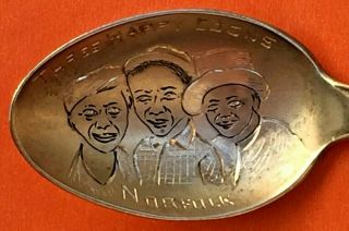 3 Happy Coons African American Black Boy Virginia Sterling Silver Souvenir Spoon