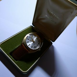 MENS VINTAGE MONTINE 25 JEWELS AUTOMATIC,  DATE,  IMMACULATE ORDER,  BOXED 2