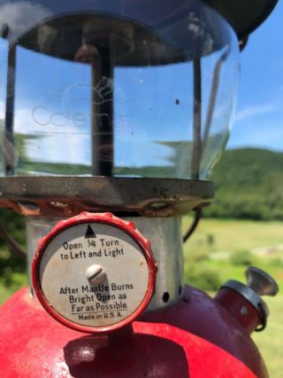 Vintage 200A Coleman Red Lantern 6/66 Globe 2