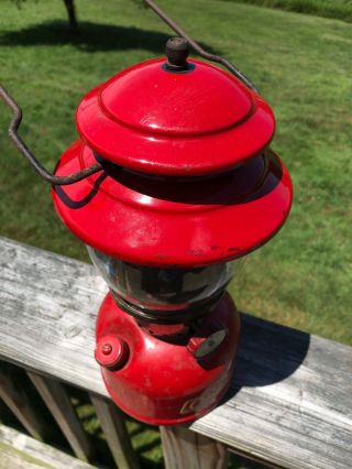 Vintage 200A Coleman Red Lantern 6/66 Globe 4