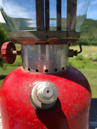 Vintage 200A Coleman Red Lantern 6/66 Globe 6