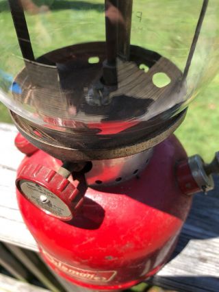 Vintage 200A Coleman Red Lantern 6/66 Globe 7