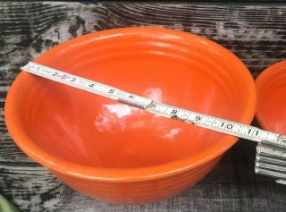 3 Vintage Bauer Pottery Ringware Orange Mixing Nesting Bowls 6 