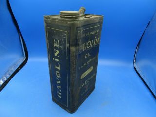 Vintage Early Havoline 1 gal.  Tin Motor Oil Can Indian Refining Co. 5