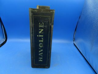 Vintage Early Havoline 1 gal.  Tin Motor Oil Can Indian Refining Co. 6