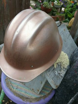 Vintage Bullard Hard Boiled Iron Workers Aluminum Hard Hat 502 Copper Color