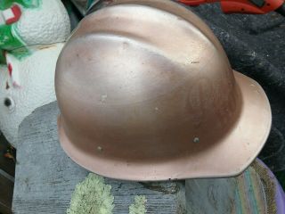 Vintage Bullard Hard Boiled Iron Workers Aluminum Hard Hat 502 Copper Color 2
