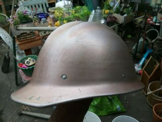 Vintage Bullard Hard Boiled Iron Workers Aluminum Hard Hat 502 Copper Color 8
