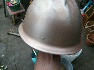 Vintage Bullard Hard Boiled Iron Workers Aluminum Hard Hat 502 Copper Color 9