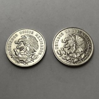 1965 Mexico 5 Centavos Rare Pattern Coin Struck In Copper - Nickel 2