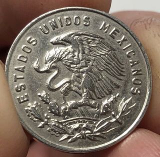 1965 Mexico 5 Centavos Rare Pattern Coin Struck In Copper - Nickel 5