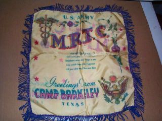 Sweetheart Pillowcase - U.  S.  Army M.  R.  T.  C.  Camp Barkley,  Texas