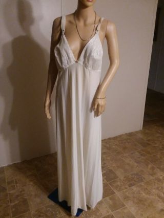 Mona Lisa Brand Nylon Bra Top Ivory Nightgown - Size 46 - Very Unique And Rare