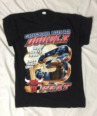 Vintage Black Dynasty Of The Bulls Chicago Bulls T Shirt Size Xl Usa